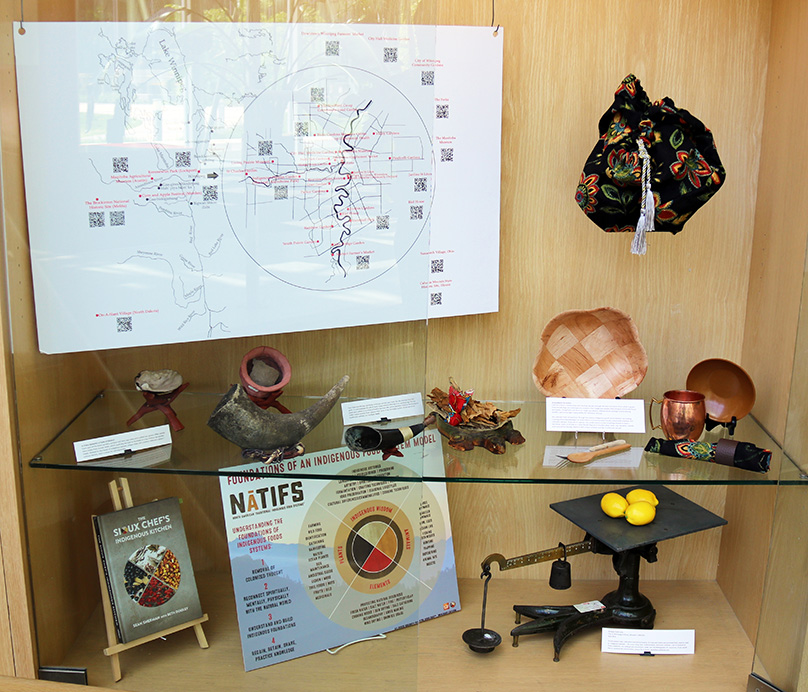 Story Seeds exhibit at Millennium Library, 2022. Photo credit: Jesse Green (Mamawi Apikatetan Inc).