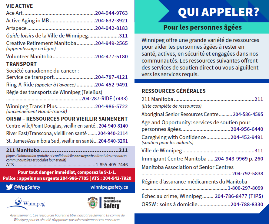 Pour les personnes âgées