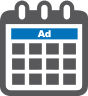 Graphic depicting an ad on a calendar