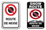 Snow Route street signs
