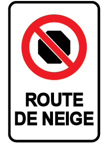 Snow route sign