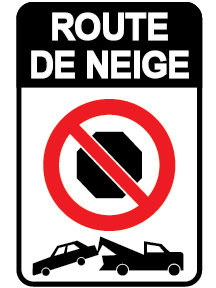 Snow route sign tow
