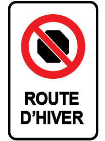 Winter route sign