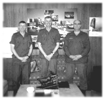 A black and white photo of three army staff, City of Winnipeg Photo