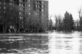 Flood waters pour into the underground parking of several apartment buildings, City of Winnipeg Photo.