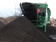 The compost is sifted to remove any large materials