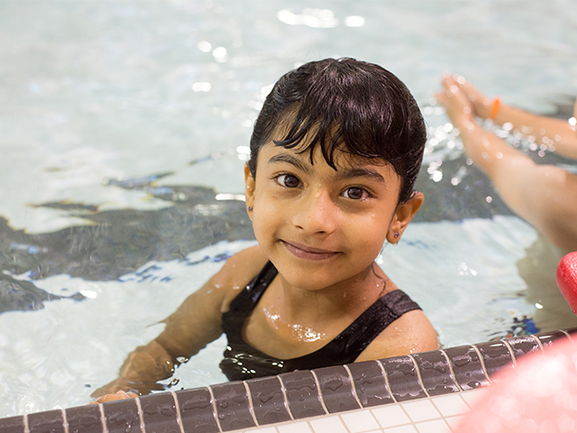 child swimming