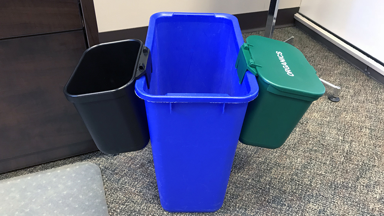 A new waste reduction strategy was put in place in the City Council Building and Susan A Thompson Building in October 2018 and has already made a positive impact on the environment. 