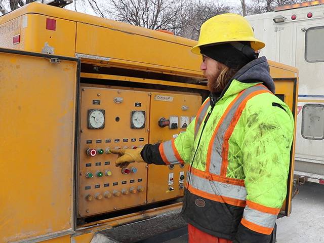 City of Winnipeg crews will use electrical current to thaw pipes that have frozen on the City side. 