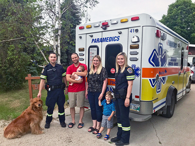 The family had the opportunity to thank the paramedic team in person.