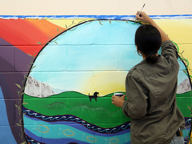 It took Emily Marcial just over a week to finish the mural.