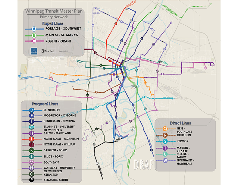 The map above shows the proposed primary network.