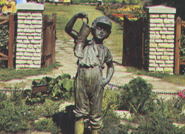 The Boy with the Boot statue was moved to the entrance of the English Garden in Assiniboine Park in 1953.