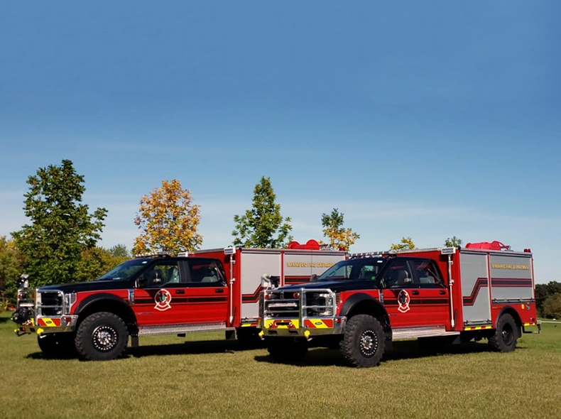 two new wildland fire fighting trucks
