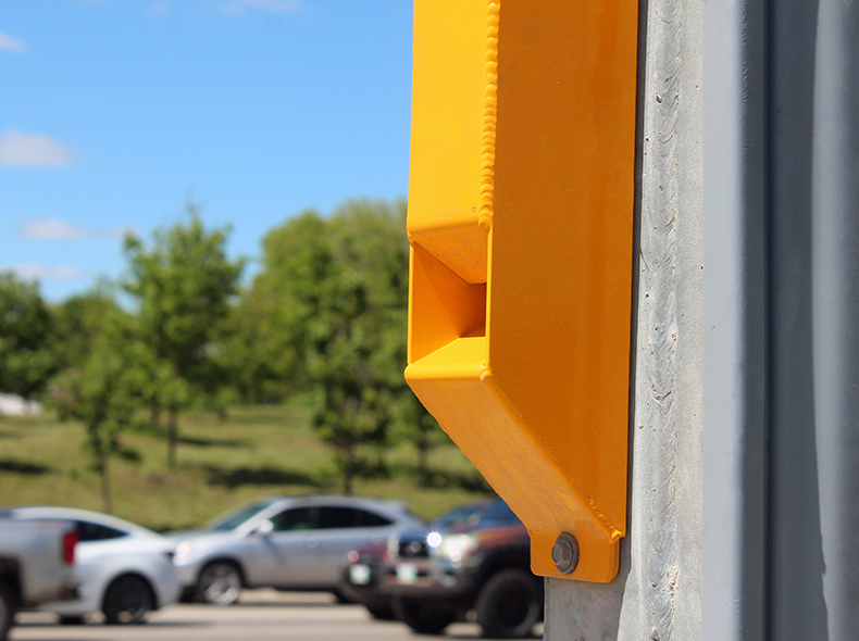 close-up of an accessible pedestrian signal