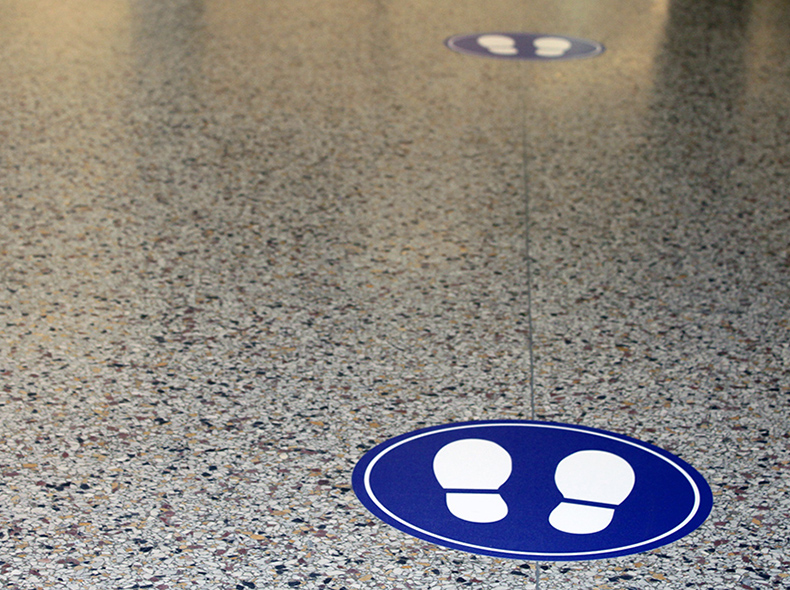 floor decals of footprints