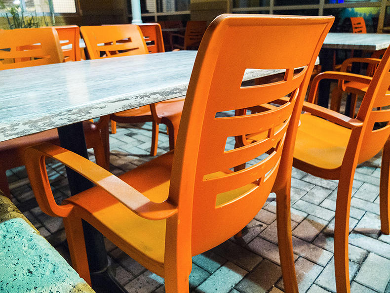 table and chairs on an outdoor patio