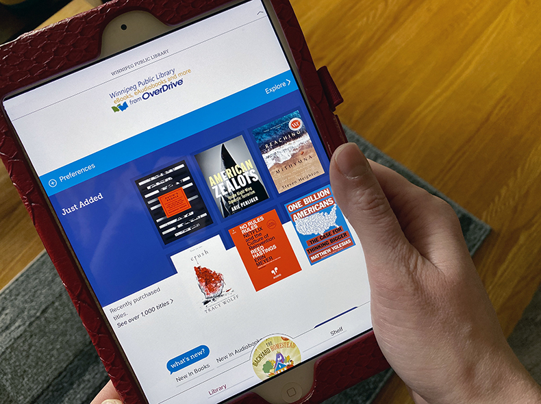 Winnipeg Library site on iPad