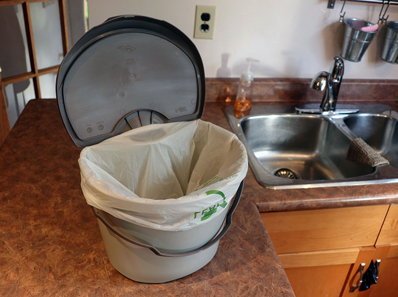 kitchen foot waste pail