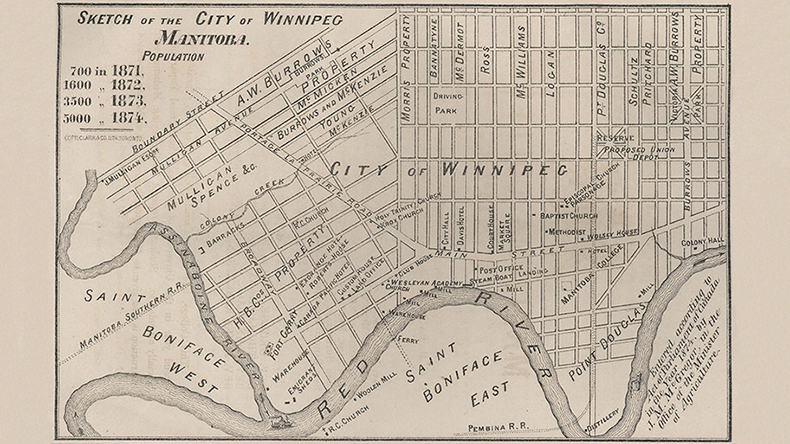 Sketch of the City of Winnipeg, Manitoba. 1874