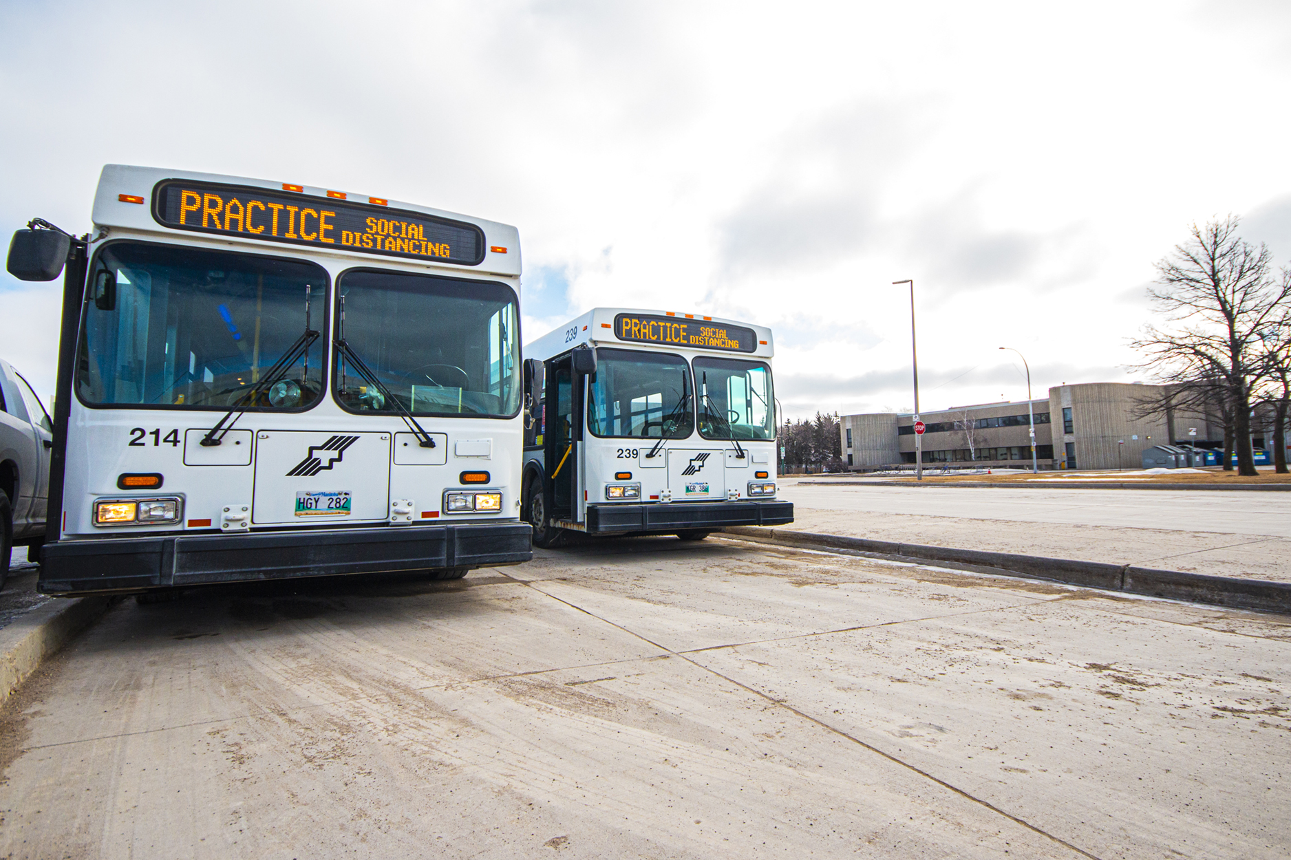 Winnipeg Transit riders are reminded about social distancing guidelines.