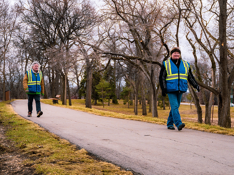 A pair of Community Service Ambassadors patrol Kildonan Park.