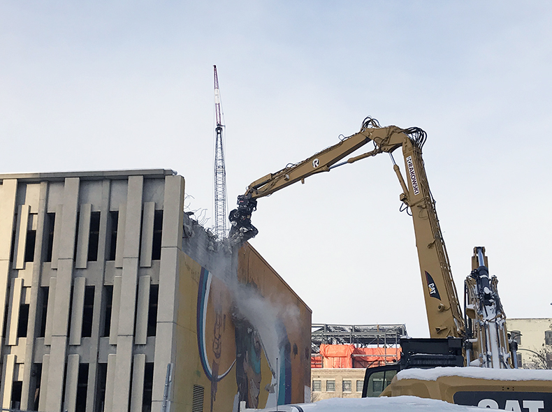 Public Safety Building exterior demolition now underway