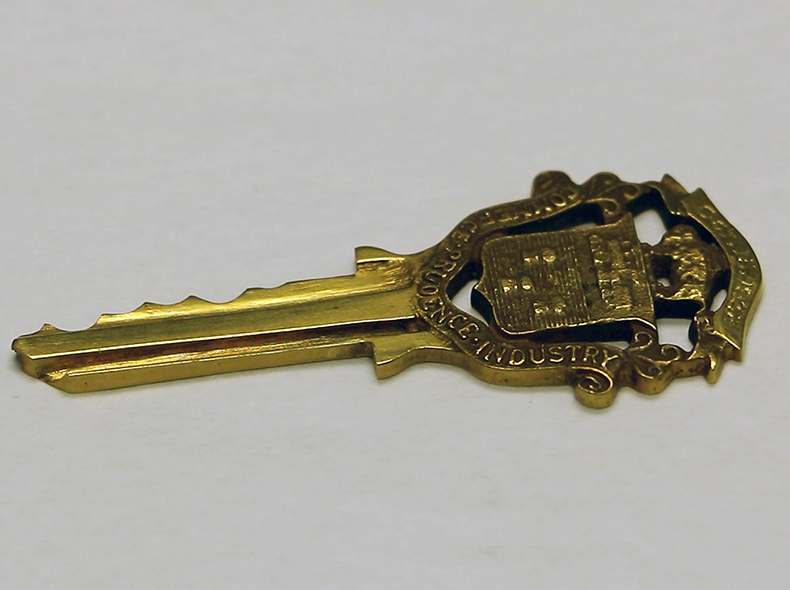 A key to the City is one artifact in the collection.