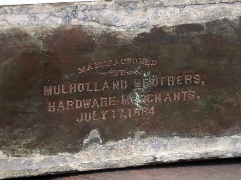 The engraving on one of the recovered time capsules.