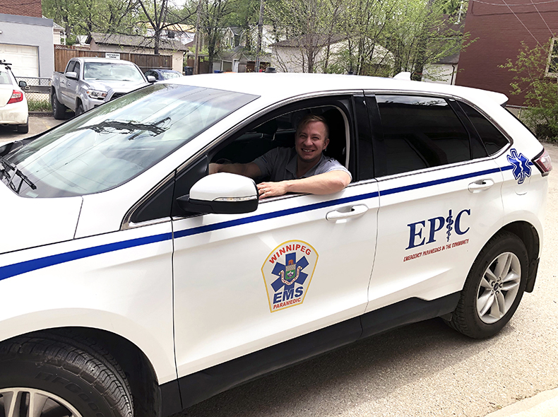 Man sitting in an EPIC car