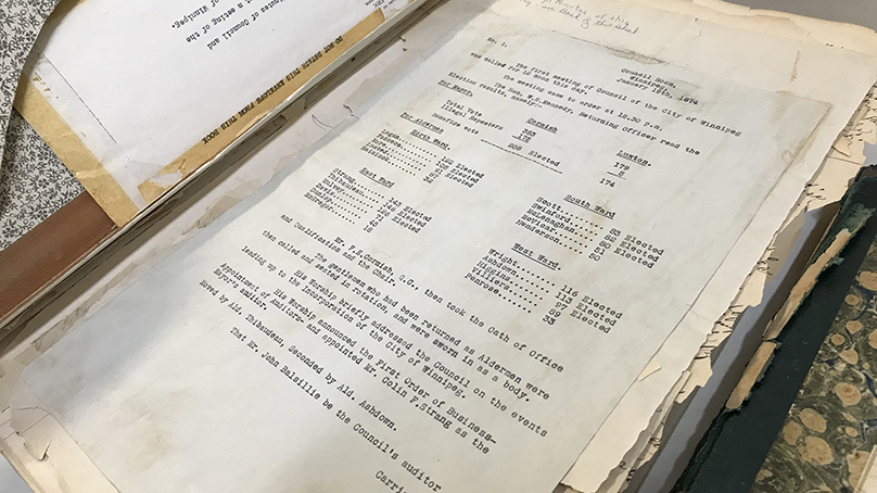 The first Minute Book is too fragile to handle with the initial Meeting Minutes typed to help preserve the original.
