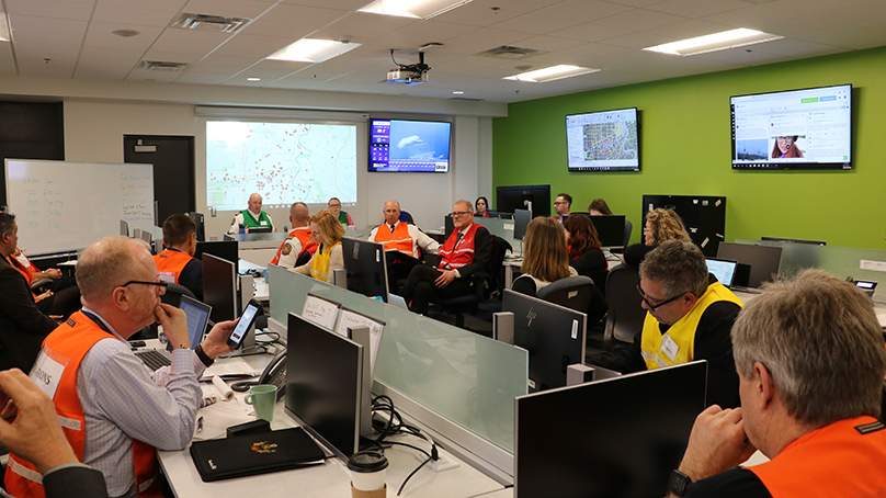 The Emergency Operations Centre during the October 2019 storm activation.