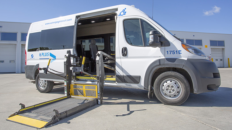 Winnipeg Transit Plus vehicle with wheelchair lift