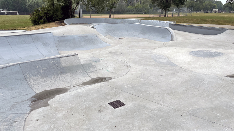 The skatepark in Chornick Park.