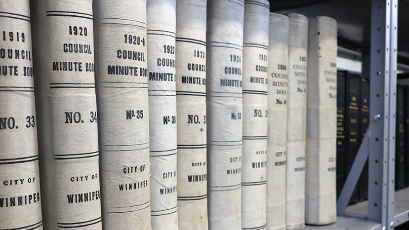 Winnipeg Archive stacks, storage and preservation files.