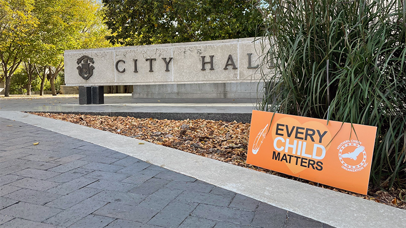 Poster of Every Child matters at City Hall