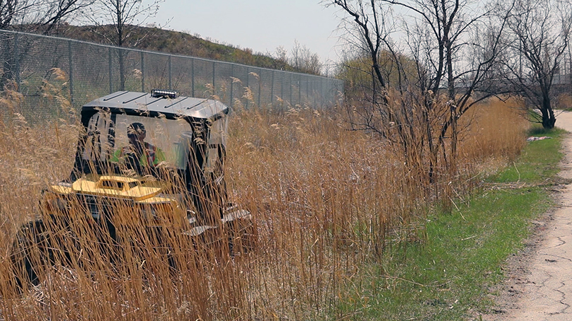 Insect Control Branch assist with larviciding operations at the side road.