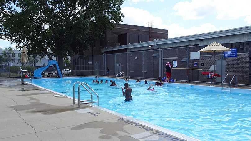 Admission is free at the Freight House pool. It is one of four unheated pools.