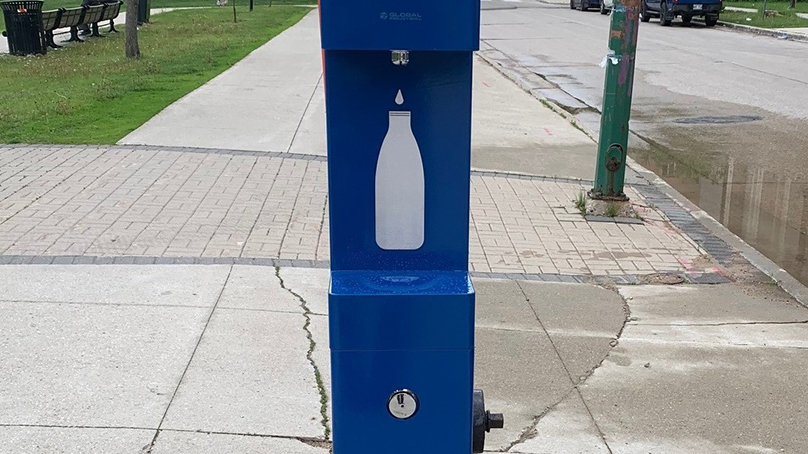 Press the button and fill your water bottle at one of three City hydration stations this summer. 