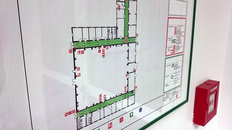 Fire escape plan example map.