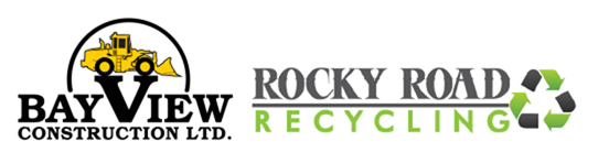 Bayview construction & Rocky road recycling logo