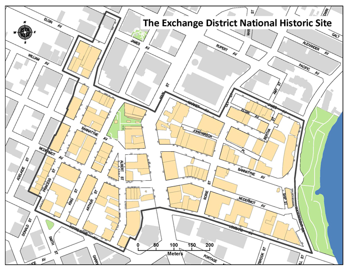 The Exchange District National Historic Site map