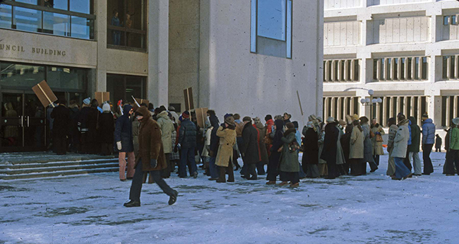 Heritage protest at City Hall, November 1978. N. Einarson