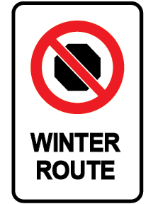 Winter route sign