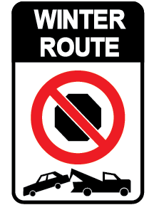 Winter route sign tow