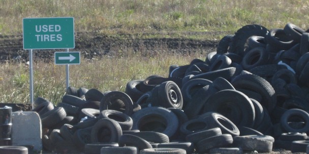 Used tires collected at Brady Landfill