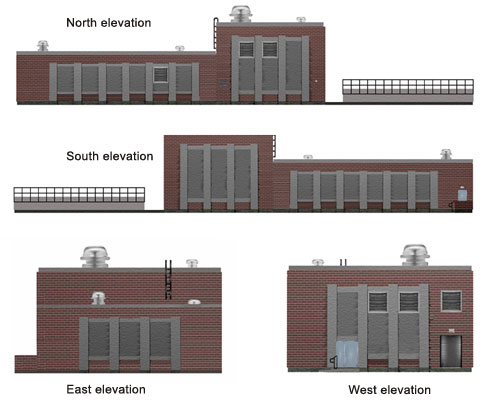 UV disinfection building elevations