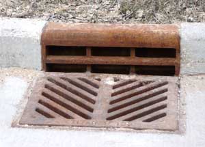 Combination frame and gutter grate photo