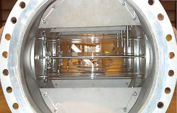 Internal view of UV disinfection chamber
