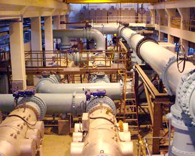 Overview of UV chambers installed inside Deacon Reservior pumping station